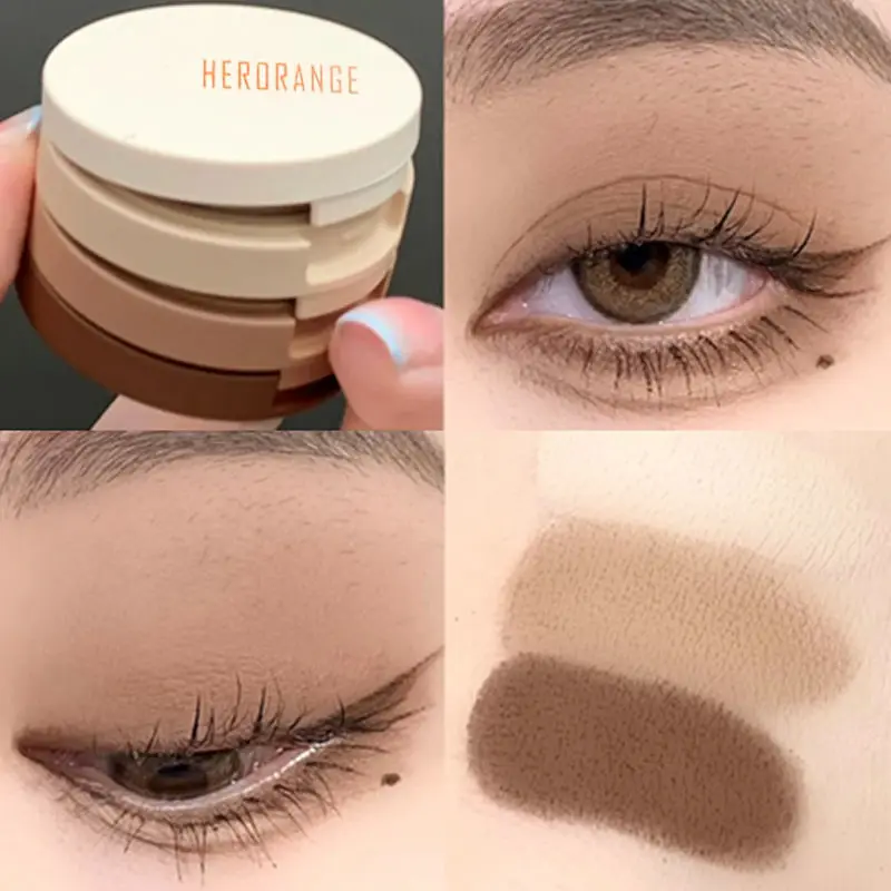Eye Shadow Plate 3 Warna Cute Nude Glitter Eyeshadow Palette Kosmetik Pelbagai Fungsi Pembayang Mata Tricolor Pearlescent Sandwich Macaron Eyesha