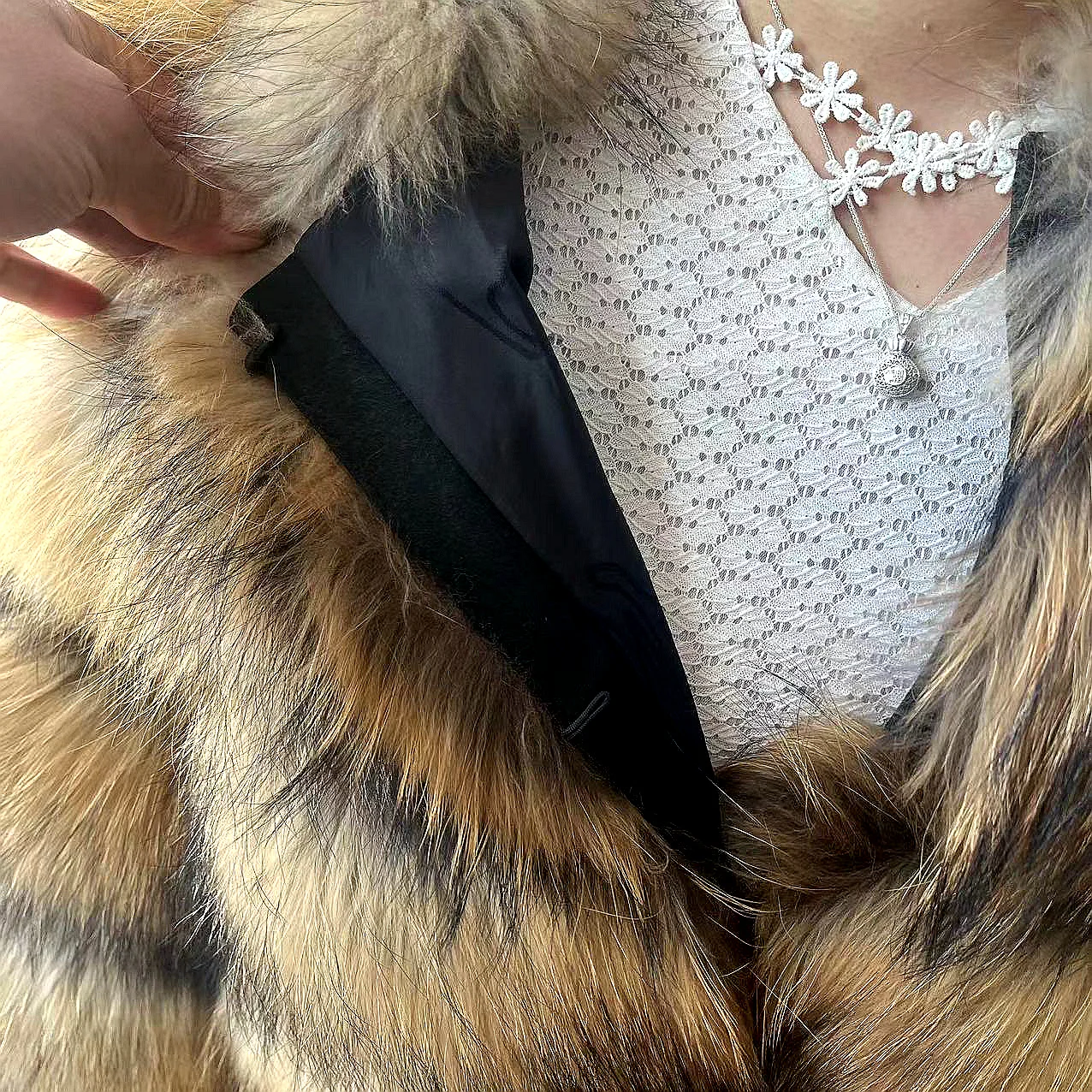 WEFURLENA  Real Raccoon Fur Coat  Winter Jacket Women natural Raccoon  fur coat Street warm long sleeve Natural Luxury Jackets 5