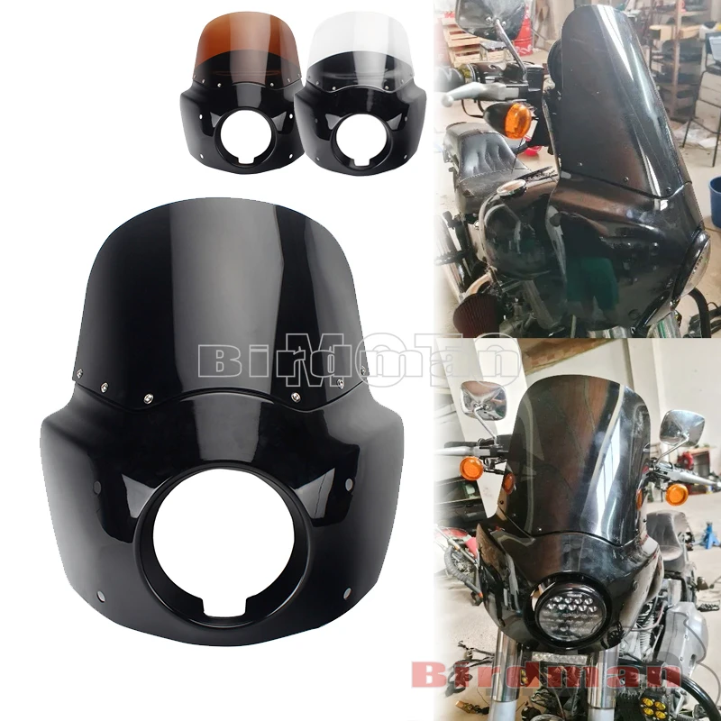 

Club Style 11" 15" Windshield Headlight Fairing Headlamp Cowl Fairing W/ Bracket Kits For Harley Dyna Low Rider Street Bob FXBB