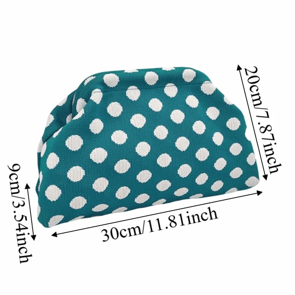 Borsa per il Trucco a Blocchi di Colore con Motivo a Pois, Grande Capacità, Portatile, Stile Retrò, Resistente, Elegante, Pochette Capiente per Palestra - immagine 5