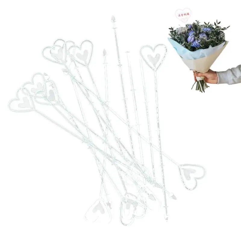 Heart shaped greeting card holder flower picks clip card holder romantic floral arrangement