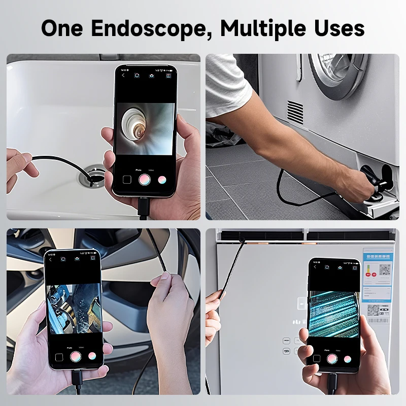 Type-C Endoscope Single Dual Camera Waterproof USB Probe 3in1 IOS Micro USB Car Inspection Borescope for iphone Android Phones 2