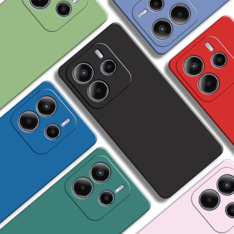 coque antichoc en caoutchouc de silicone liquide d'origine, coque globale pour redmi note 14, 4g, 5g