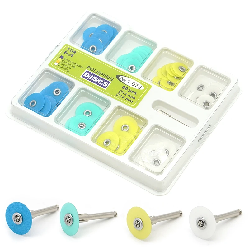 80 Pz/Scatola Disco Per Lucidatura Dentale Casting Grossolana Ridotto Contour Mandrel Stripe Kit Sbiancamento Dei Denti