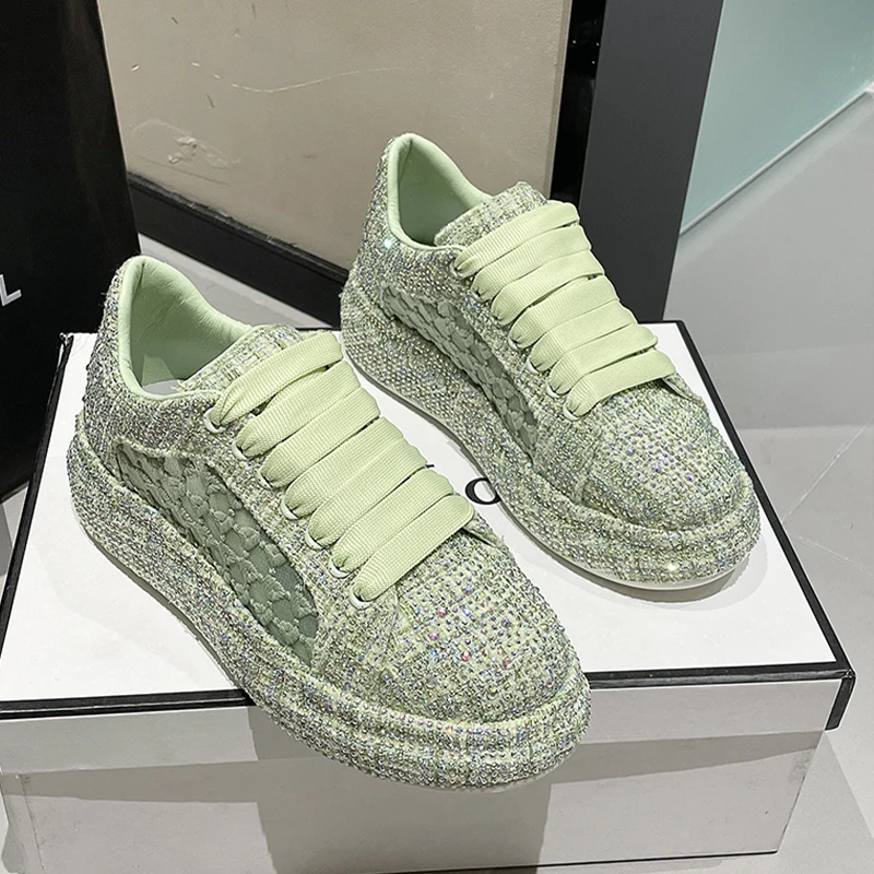 

Женские летние кроссовки на плоской платформе, высококачественные роскошные брендовые новые модные кроссовки для бега, повседневная женская обувь со шнуровкой, 2023