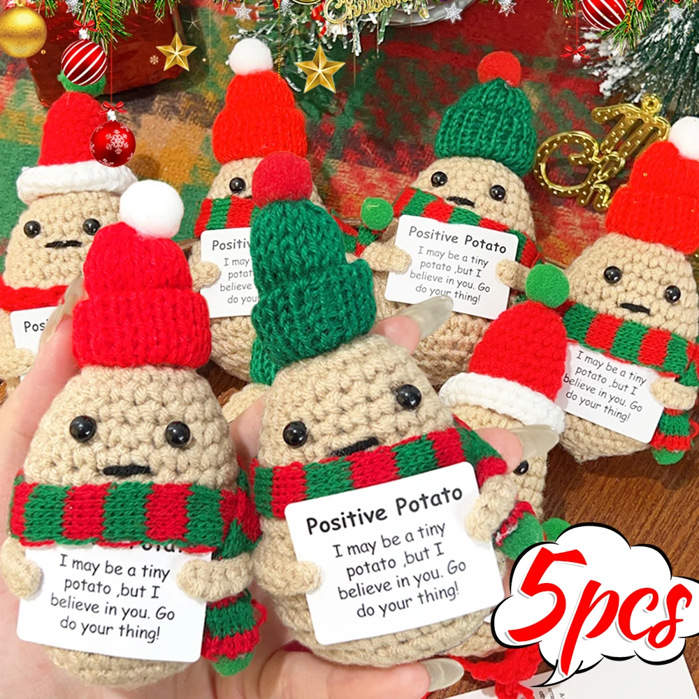 Cassonetto Porta Fortuna All'Uncinetto Con Messaggio Ispiratore - Peluche Antistress Per Scrivania