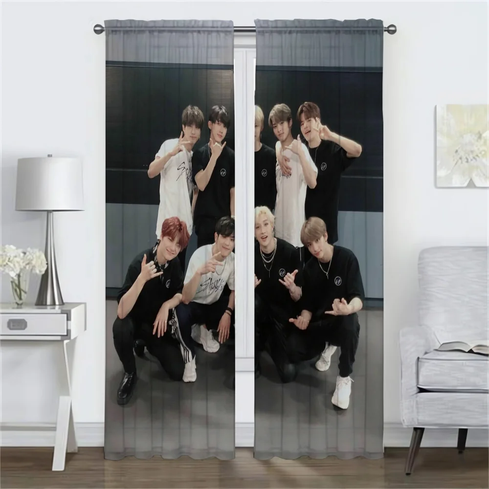 Anti-mosquito Curtains for Living Room Curtain Stray Kids Partition Home Interior Curtains 2 Pieces Shades Halloween Decoration 2