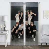 Anti-mosquito Curtains for Living Room Curtain Stray Kids Partition Home Interior Curtains 2 Pieces Shades Halloween Decoration 2