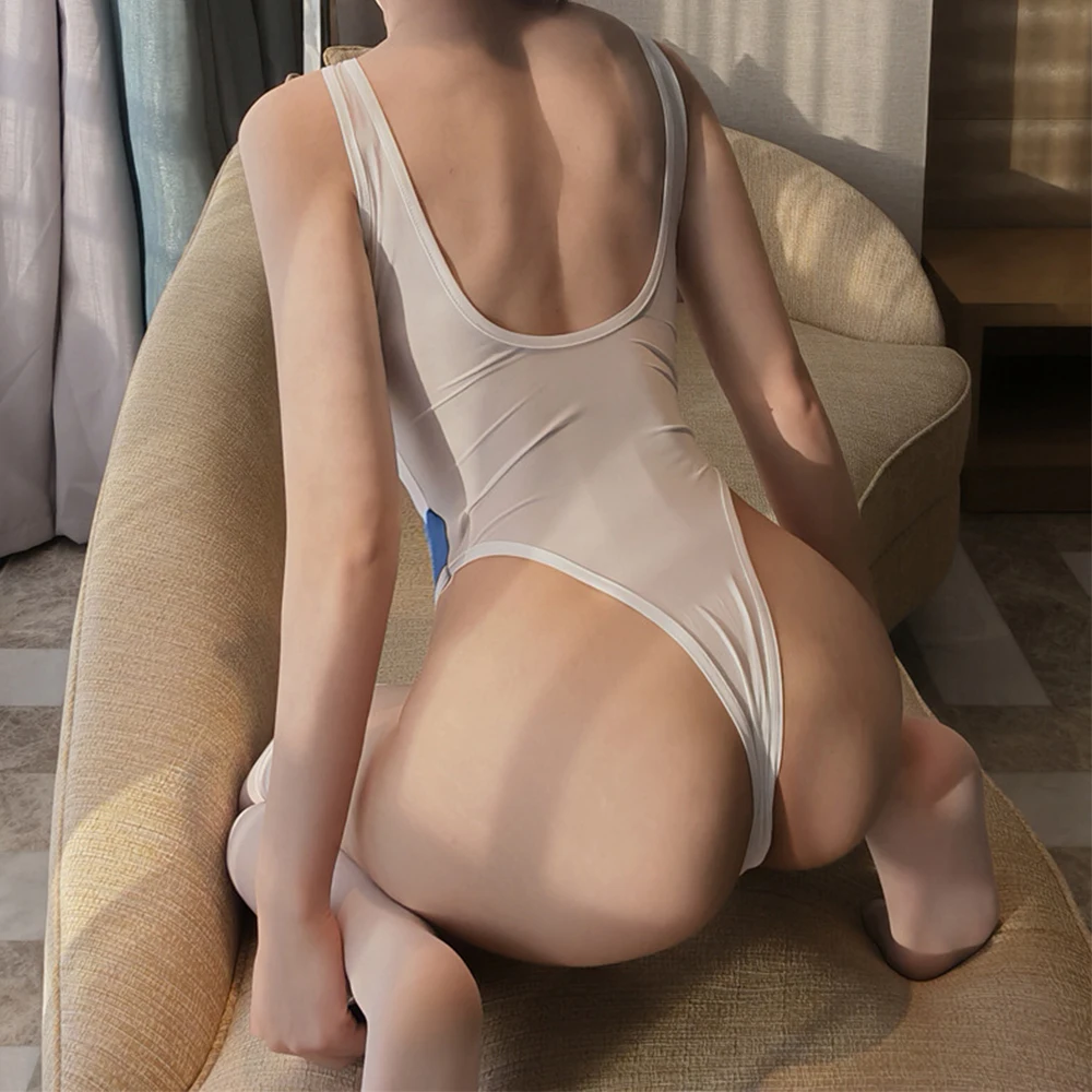 Men Transparenr Bosysuit Sexy Sissy Erotic Lingerie Gay Sheer Body Stocking Pantyhose Man Leotard Jumpsuit Sissy Playsuit