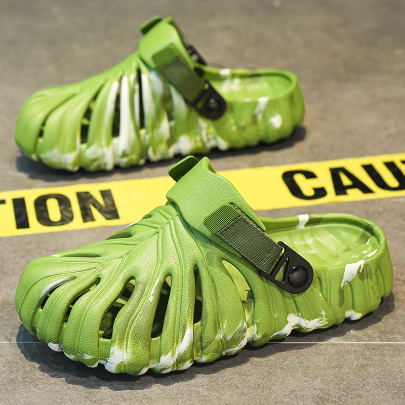 Monstera Slippers For Men Palm Tree Leaf Slippers Non Slip Beach Bathroom Slippers Tropical Leaf Flip-Flop Summer Pillow Slipper