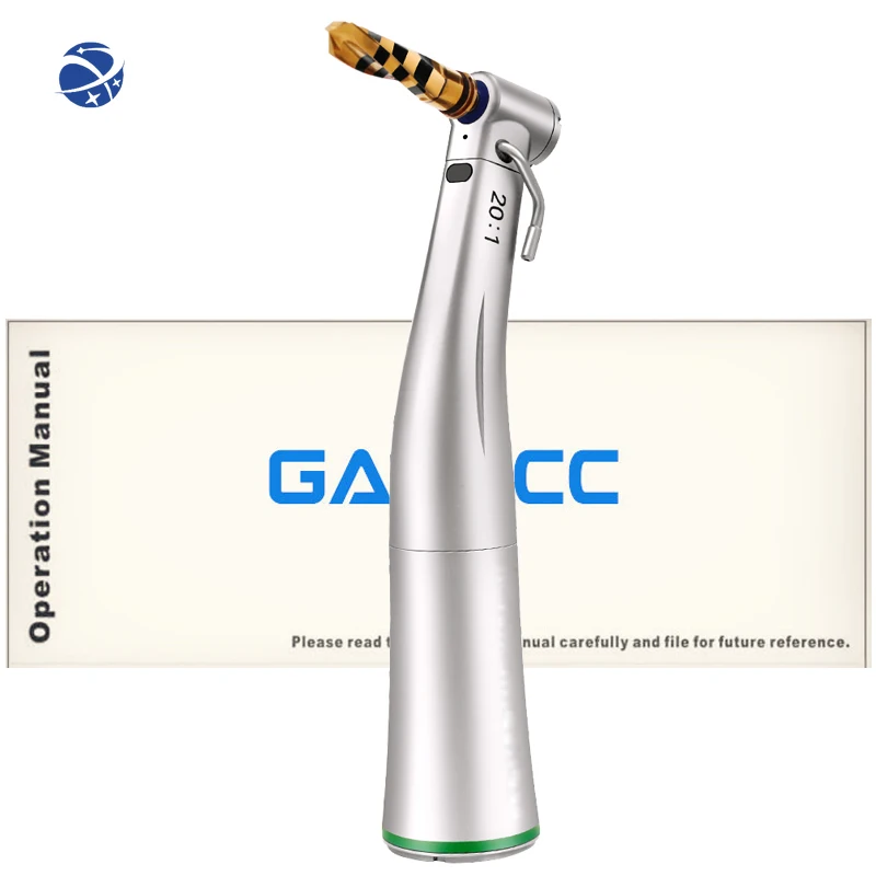 

Air Turbine Implant 20:1 LED Fiber Optic Electric Implant Contra Angle Low Speed Bending Handpiece