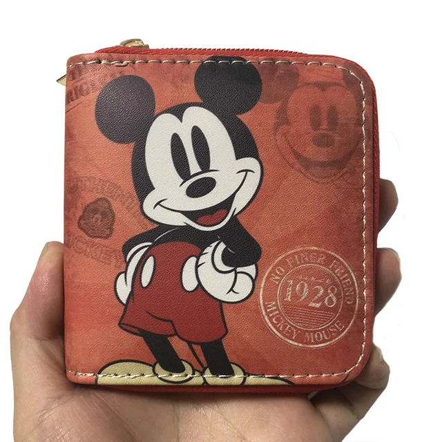 Disney2022 New Mickey Women's Wallet Cute Mini Coin Purse PU Zipper Multifunctional High Quality Luxury Fashion Women's Wallet 10-10-2.5cm