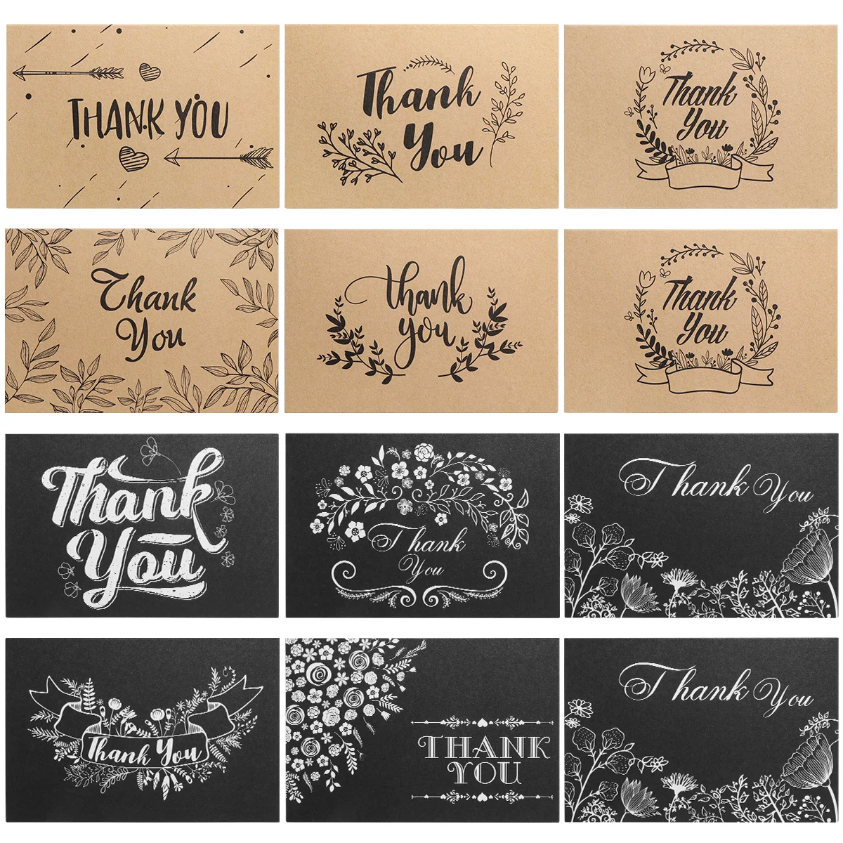 Cards Paper Greeting Cards Thanksgiving Blank Thanks Notes Wish Cards Label Kraft Pack Envelopes 150 Sets