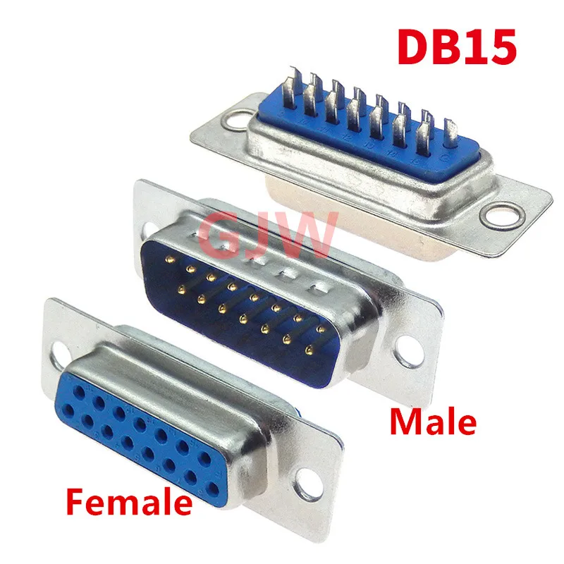 5Pcs Db15 Maschio Femmina Montaggio Su Pcb Connettore Porta Seriale Tipo A Saldare Connettori D-Sub Spina A 15Pin Adattatore 15P Per Pcb