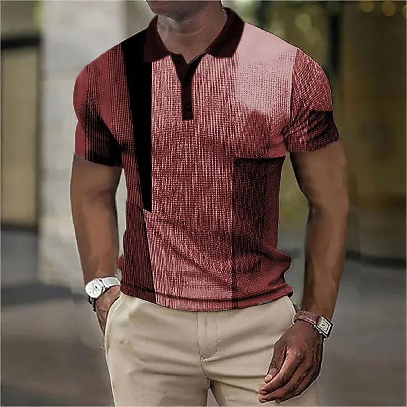 Summer Fashion and Casual Men Short Sleeve Printed Polo Shirt - AliExpress