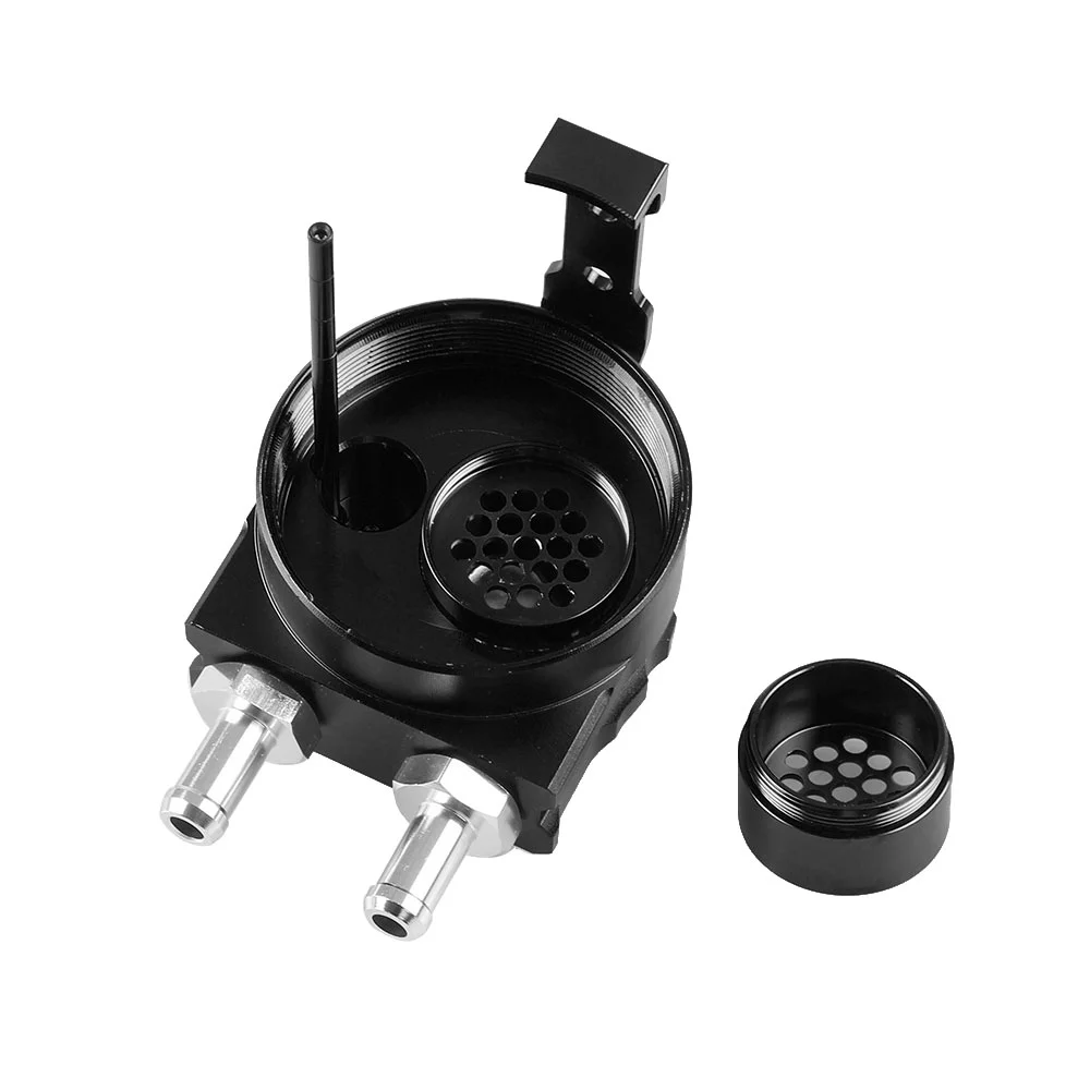 muge racing Universal Oil Catch Can Tank Kit Polish Baffled Reservoir with Breather Filter with 3/8" Fuel Line,Aluminum