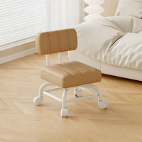 Small Stool Backrest Universal Wheel Soft Stool Children's Sofa Coffee Table Small Chair Pulley Low Stool Portable Stool 2