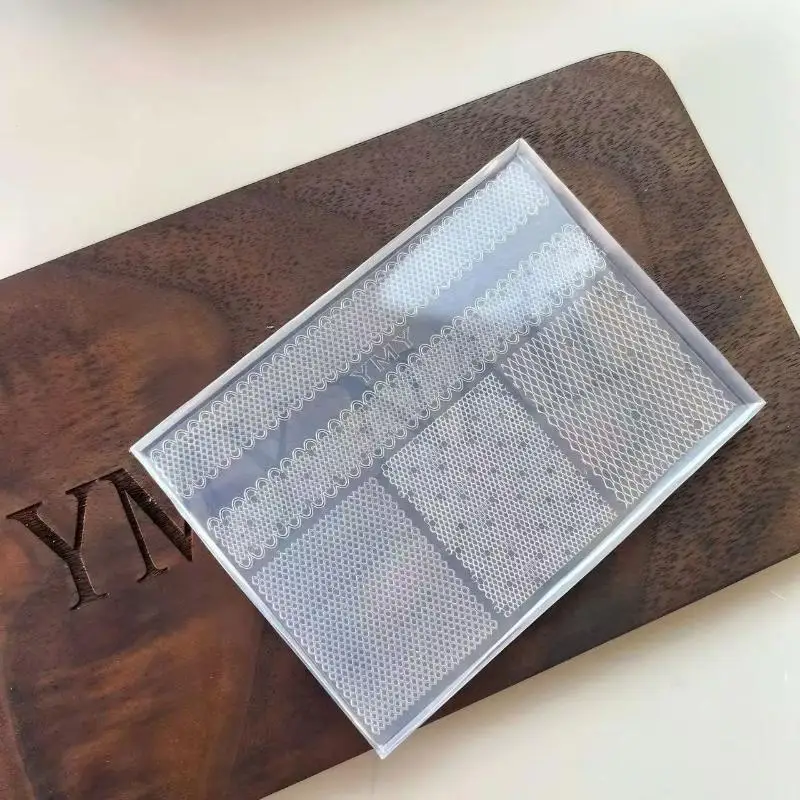 레이스 리본 디자인으로 네일 아트를 위한 DIY 3D 실리콘 몰드, 네일 쥬얼리 공예 장식을 위한 투명 템플릿