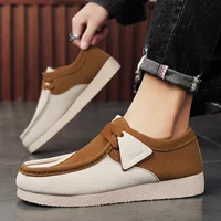 Retro Khaki Suede Loafers Man Comfortable Slip-on Casual Shoes For Men Fashion Lightweight Men's Designer Shoes chaussure hommes 1
