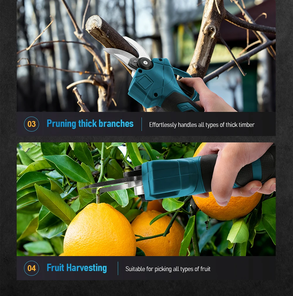 Brushless Gardening Tool Cordless Electric Pruning Shears 21V Rechargeable Lithi