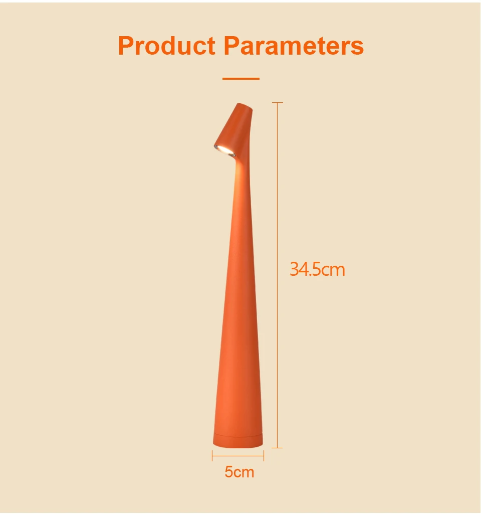 수직 기둥 디자인 디자인 조명, 고급 책상 램프, USB 충전 분위기 램프, 침실 침대 옆 램프