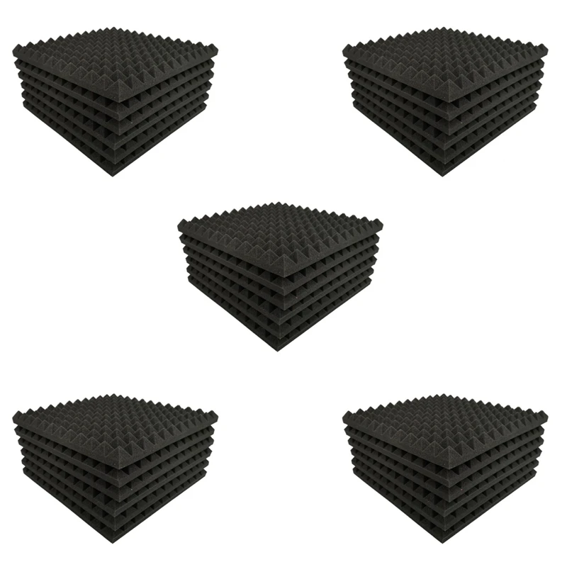 

60 Pack Pyramid Shape Soundproof Foam Sound Proof Padding Treatment Panel For Echo Bass Insulation