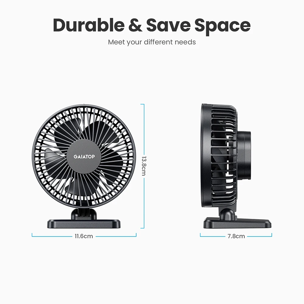 GAIATOP Mini USB Desktop Fan Portable Fan Desktop Office USB Quiet Cooling Fans Three Speed Adjustment Suitable For Home Office 6
