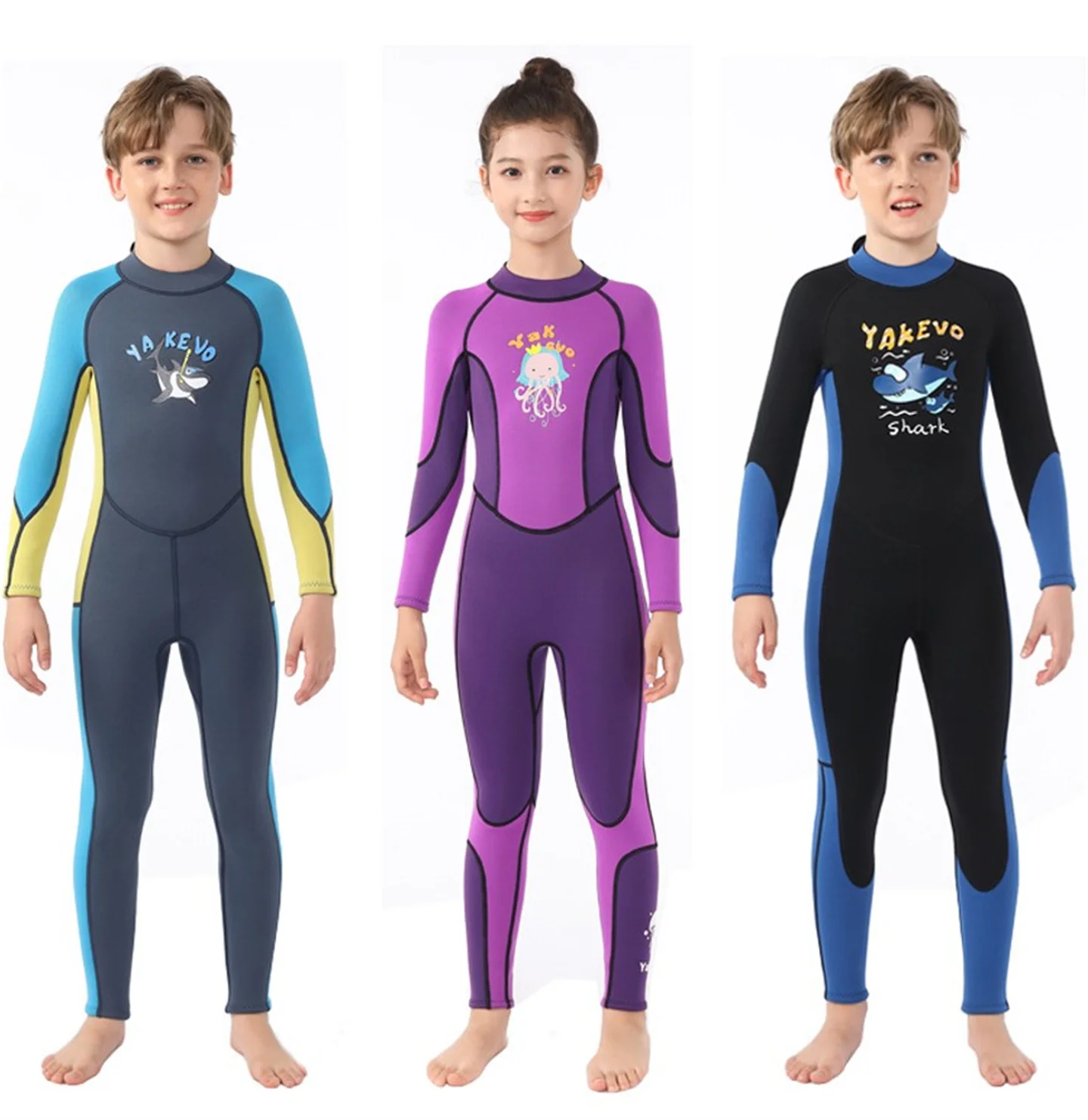 Muta In Neoprene 2.5mm Per Bambini - Intera O Shorty, Per Nuoto, Surf E Snorkeling, Design Colorato - Foto 2