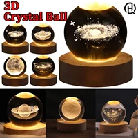 RGB Crystal Ball Night Light Table Lamp 3D Moon Planet Galaxy Decor for Home Table Lamp Party Toys for Kids Adult Xmas Gifts 2