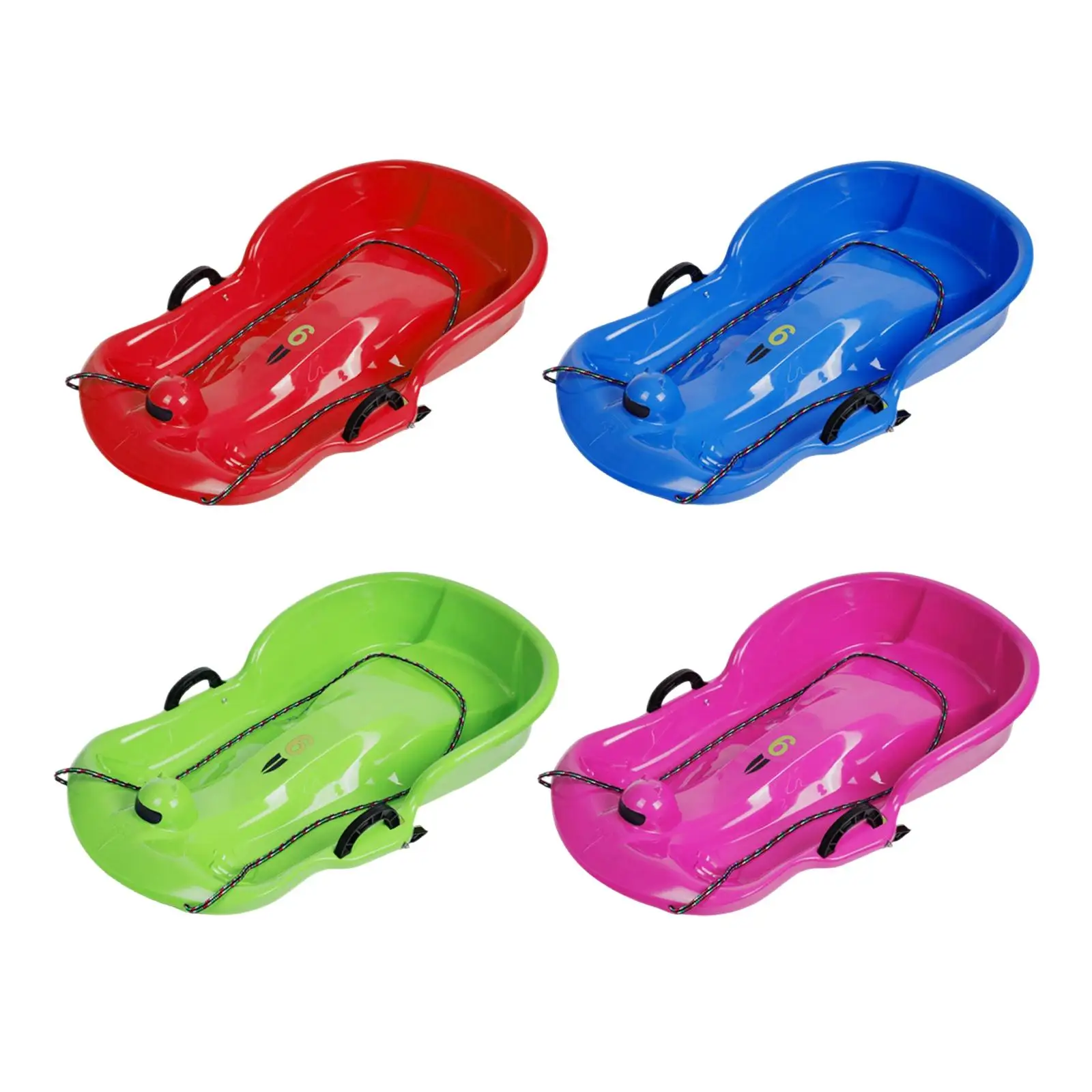

Winter Snow Sled Toboggan Sleigh Sledding with Pull Rope Ski Board Kids Sledge with Double Seat for Children Grass Sand Yard