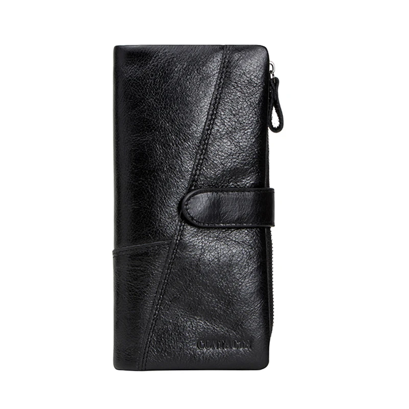 CONTACT\'S Wallet Women Fashion Coin Purse for Ladies Genuine Leather Long Clutch Wallets with Cell Phone Bags Card Holder