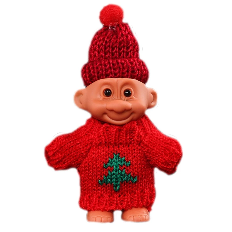 Mini Troll for Doll Protective for Case Cartoon Cover with Wool Costume & Hat Smoking Accessory Men