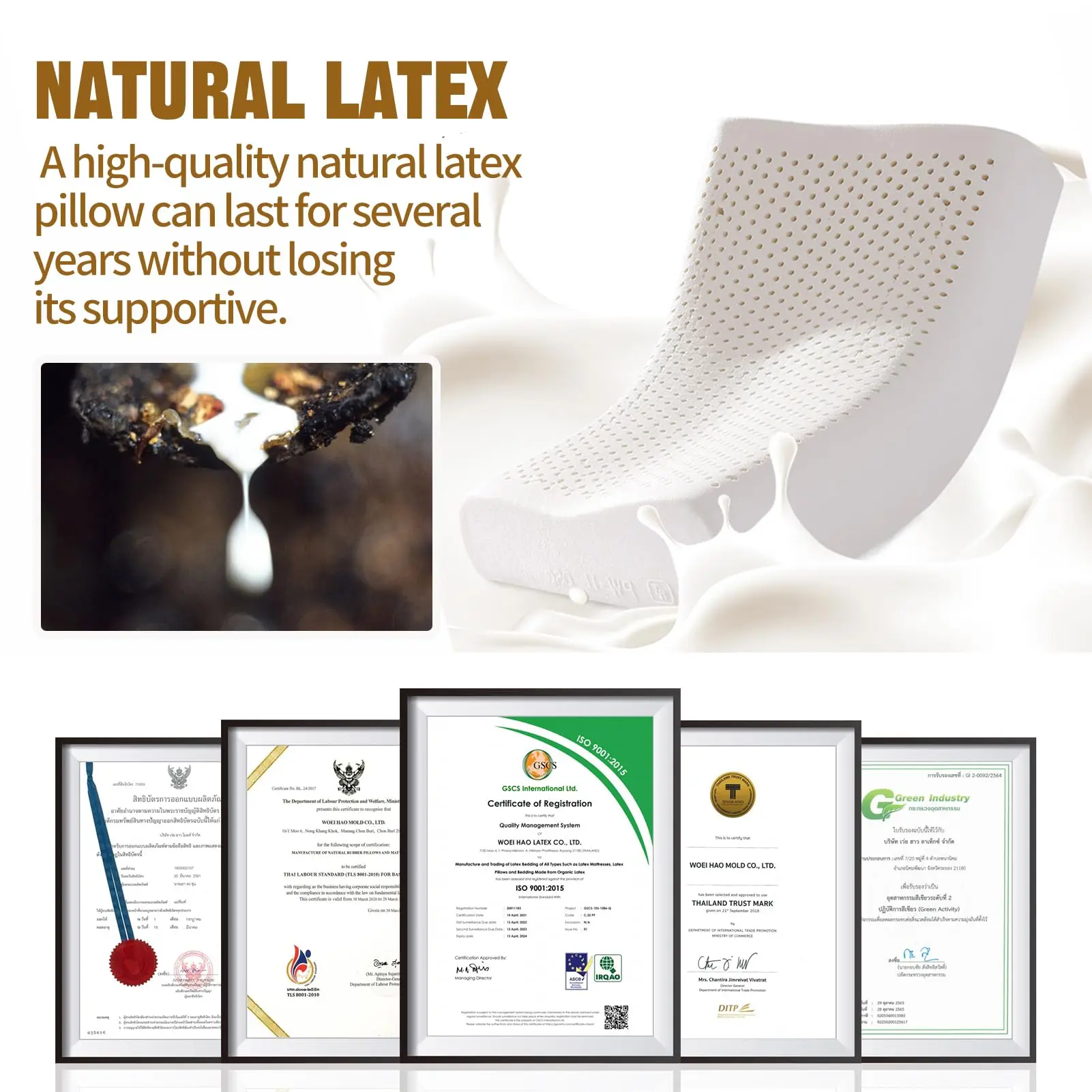Thailand Latex Pillow Cervical Orthopedic Neck Pillow Help Sleep And Protect The Pillow Neck SPA Massage Pillow For Sleeping 4