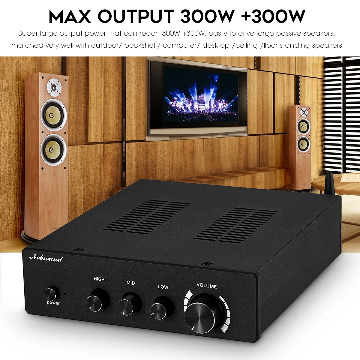 Nobsound ステレオ オーディオ アンプ TPA3255 Nobsound Douk Audio H7 PRO TPA3255 デジタルアンプ VUメーター