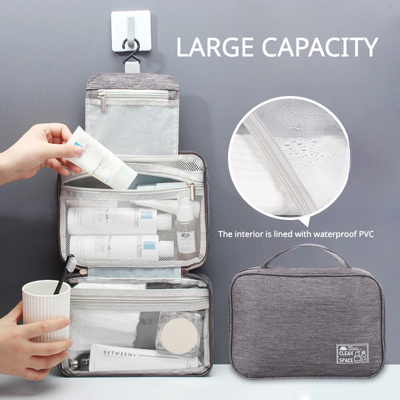 

New travel essentials folding storage bag large capacity portable multifunctional toiletry bag dry and wet separation waterproof