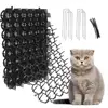 12Pcs/set Garden Anti-Cat Prickle Mat Cat Scat Mat with Ground Spikes and Cable Ties Keep Cat Dog Away Digging Repellent Mat