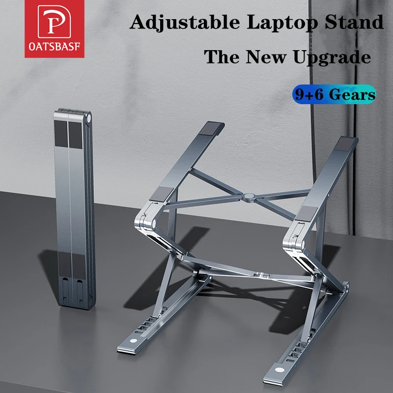 Oatsbasf-suporte Ajustável para Laptop Suporte Dobrável do Computador Almofada de Refrigeração de Alumínio Suporte para Tablet Suporte para Macbook