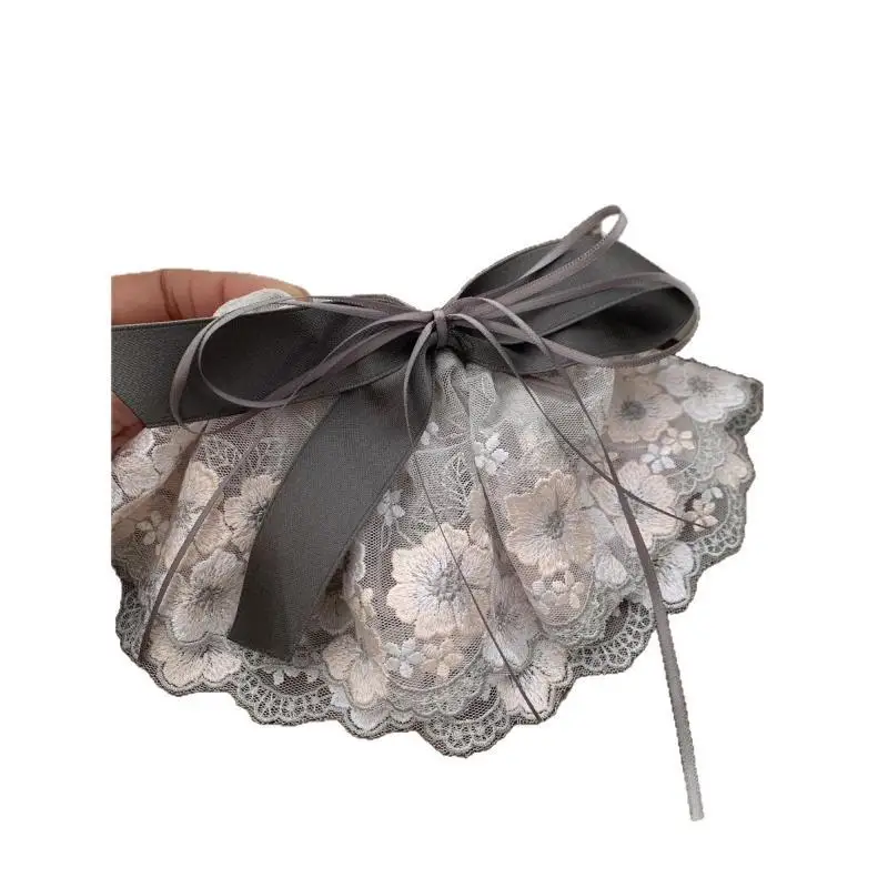 Fermaglio per Capelli a Fiocco in Pizzo, Fatto a Mano, Stile Vintage Coreano, Fiore, Resistente, Elegante Accessorio per Capelli da Donna, per Matrimoni - immagine 5