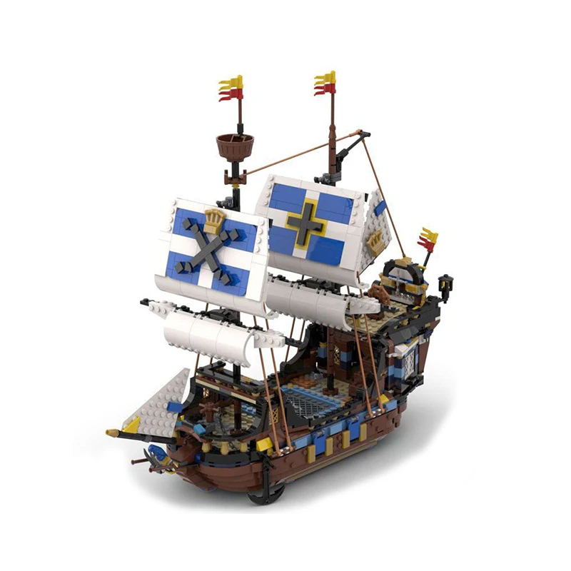 Moc Building Blocks Imperial Battleships Royal Navy Warship Nave Pirata Esplorazione Mattoni Privateer Frigate Giocattolo Per Bambini Regalo