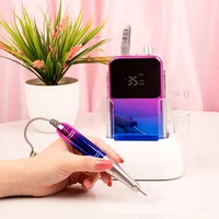 35000RPM Coreless Motor Portable Nail Drill Machine 35K Powerful Manicure E File Rechargeable Cordless with Desktop Base 1