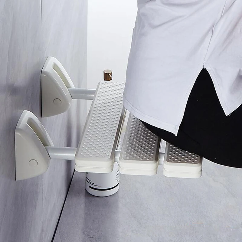 Foldable Bathroom Stool, Wall Mounted Shower Seat, Anti-Slip Folding Chair, Beach Bath Chair, Toilet Chair 5