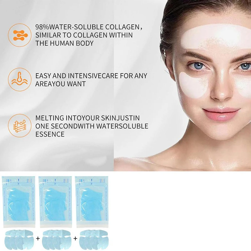 3/5 Sets Soluble Collagen Face Serum Mask Anti Aging Moisturizing  Hydrolyzed Film Fade Fine Lines Firming Lifting Gel Skin Care 4
