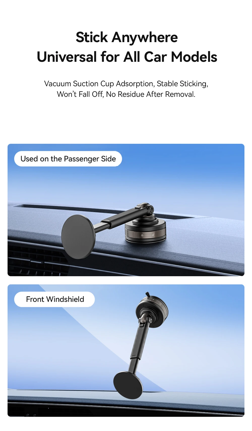Magnetic Car Phone Mount Strong Magnet Dashboard Windshield Suction Cup Phone Ho