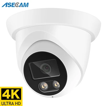 Telecamera IP 4K 8MP Audio Esterna POE H.265 Onvif Grandangolo 2.8mm AI Visione Notturna a Colori Telecamera di Sorveglianza CCTV Domestica