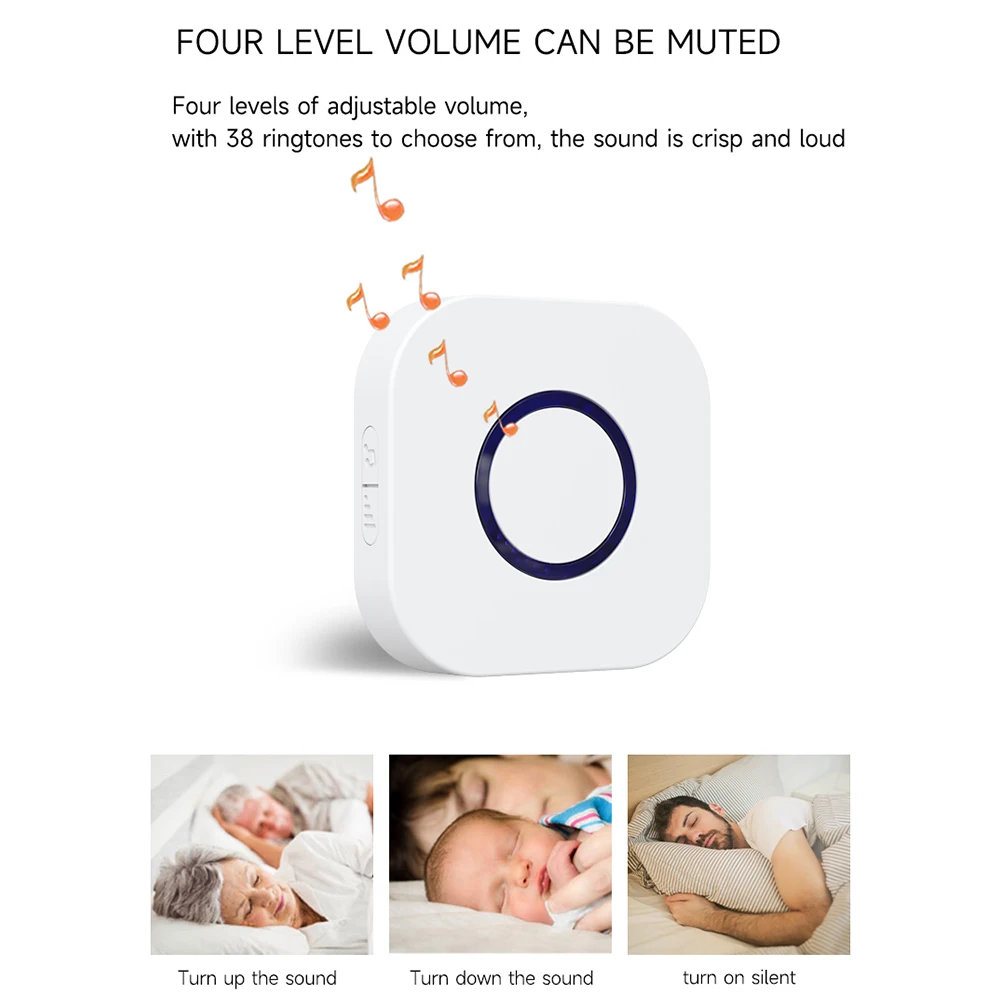 433MHz Caregiver Pagers Call Bell for Elderly Monitoring,Wearable SOS Call Button for Patients, Home Alarm System Elderly