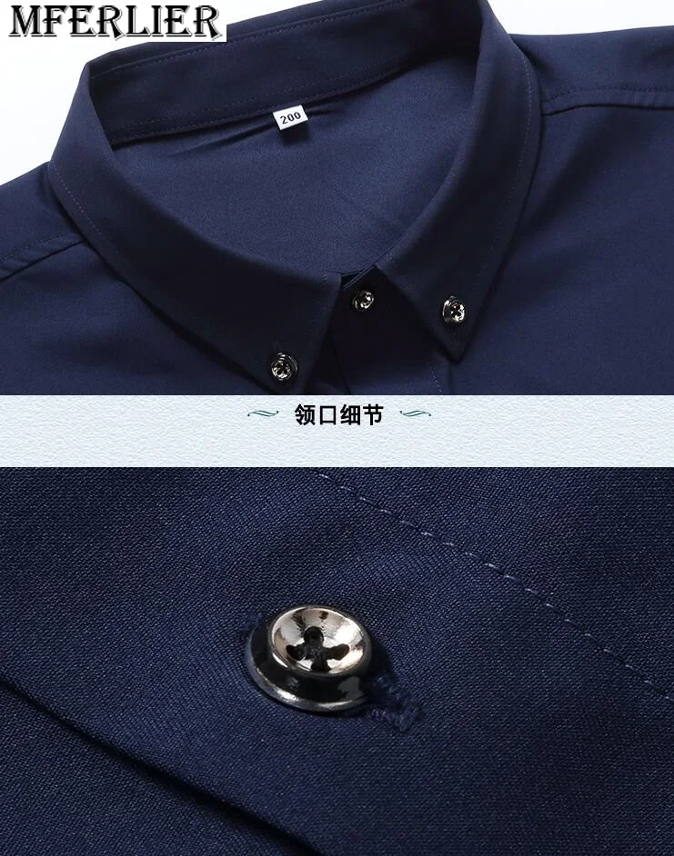 plus size 12XL 14XL 170kg summer men formal shirt short sleeve office shirt pockets business dress wedding