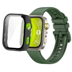 Fascia in silicone traspirante con vetro temperato protettivo e custodia HD in PC per smartwatch