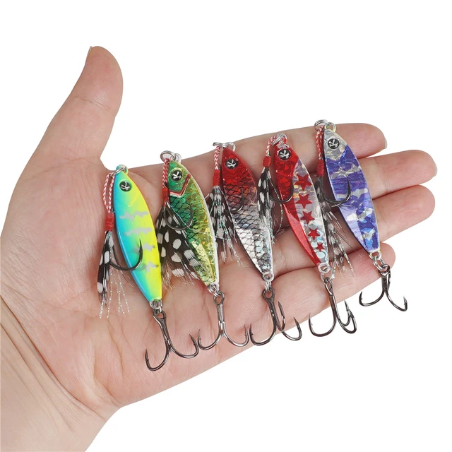 5PCS Metal Jig Bass Lure 10G 14G 20G Cast Jigging Fishing Spoon Lures  Saltwater Fishing Jigs Trout Walleye Fishing bait - AliExpress