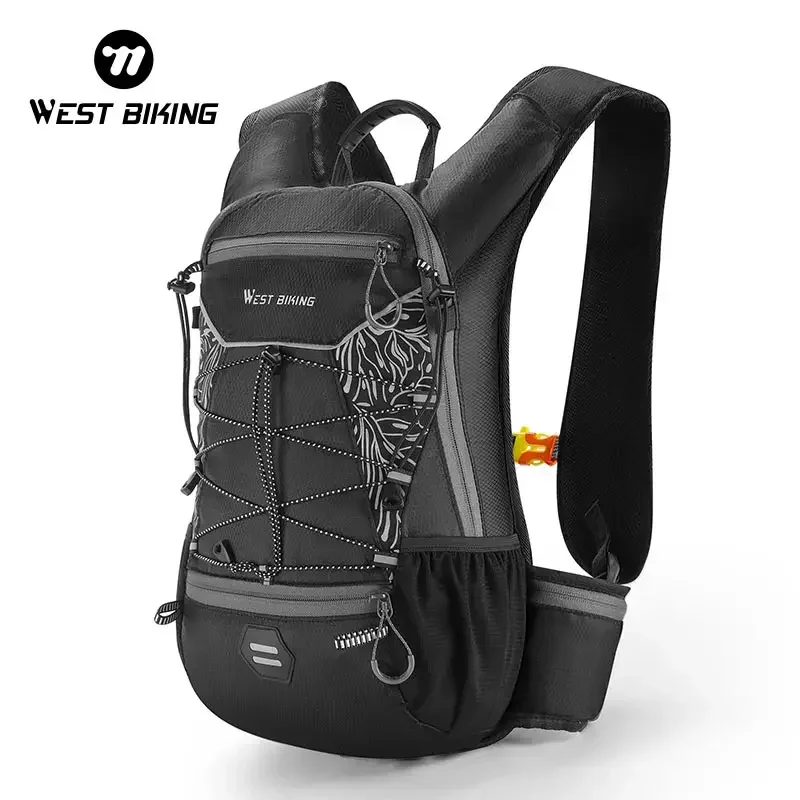 WEST BIKING Sport Backpack 16L Large Capacity Hiking Cycling Hydration Backpack Multi Pocket Mesh Bag+Strap Reflective