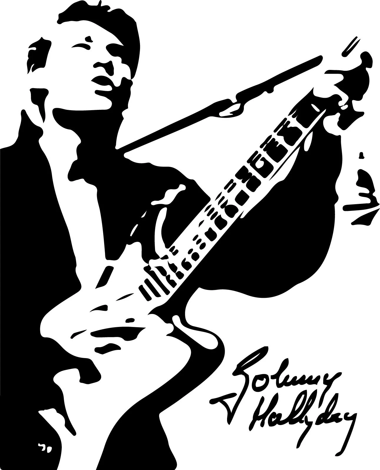 

For Sticker Johnny Hallyday 57x71 cm
